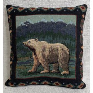 Outdoors Mountain Bear 12x12 Tapestry Indoor Throw Pillow